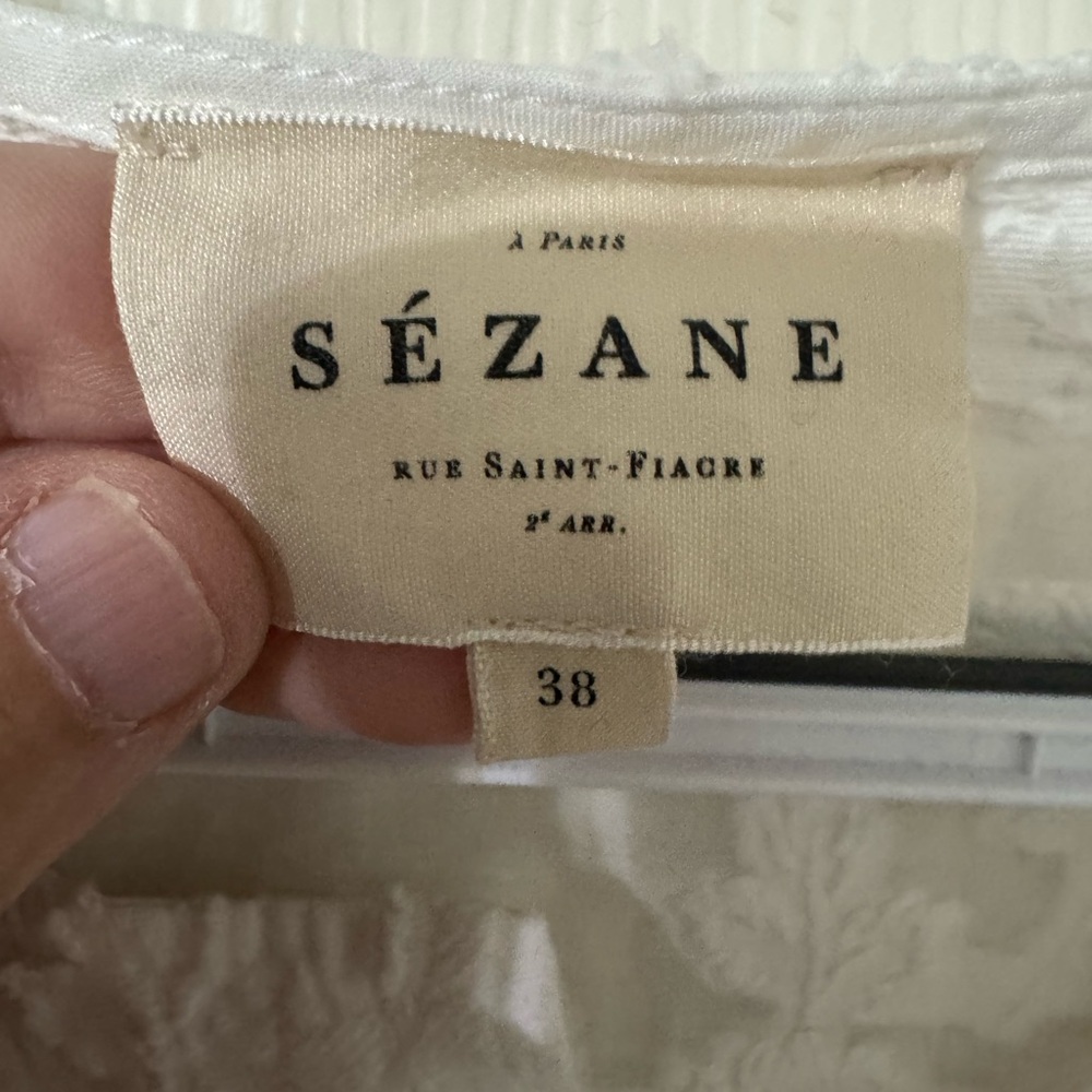 Sezane Paolina Blouse White Lace Floral - Picture 5 of 10
